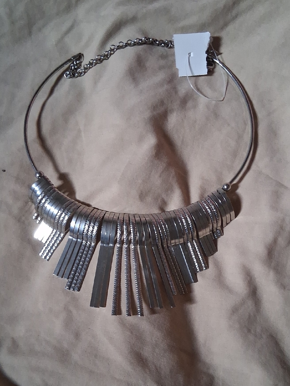 Silver Fringe Statement Necklace - Women Jewelry